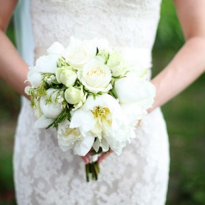 green and white bouquet