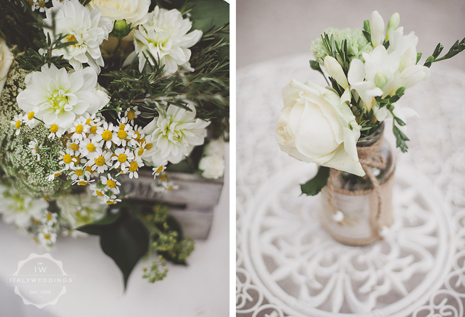 Carmen and Travis, wedding table flowers