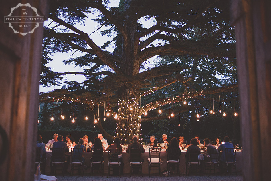 Carmen and Travis evening meal cedar tree