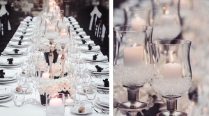 black and white wedding table