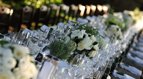 wedding country chic tables