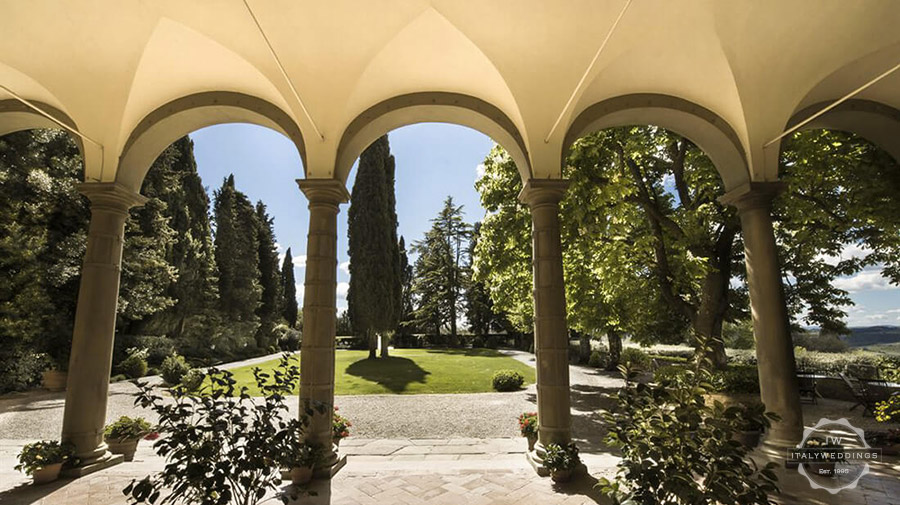 Florence wedding villa portico