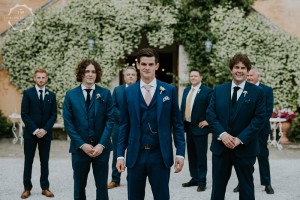 Villa wedding Tuscany Navy groomsmen