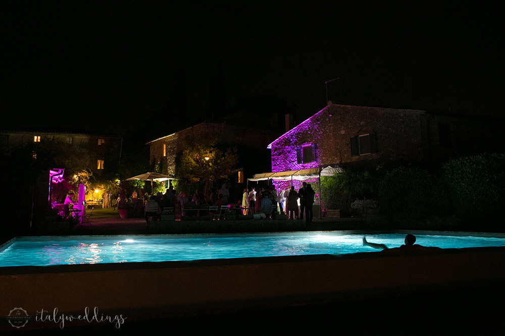 Siena Stomennano wedding pool lighting