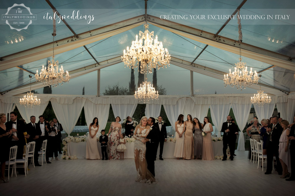 Italy wedding crystal marquee