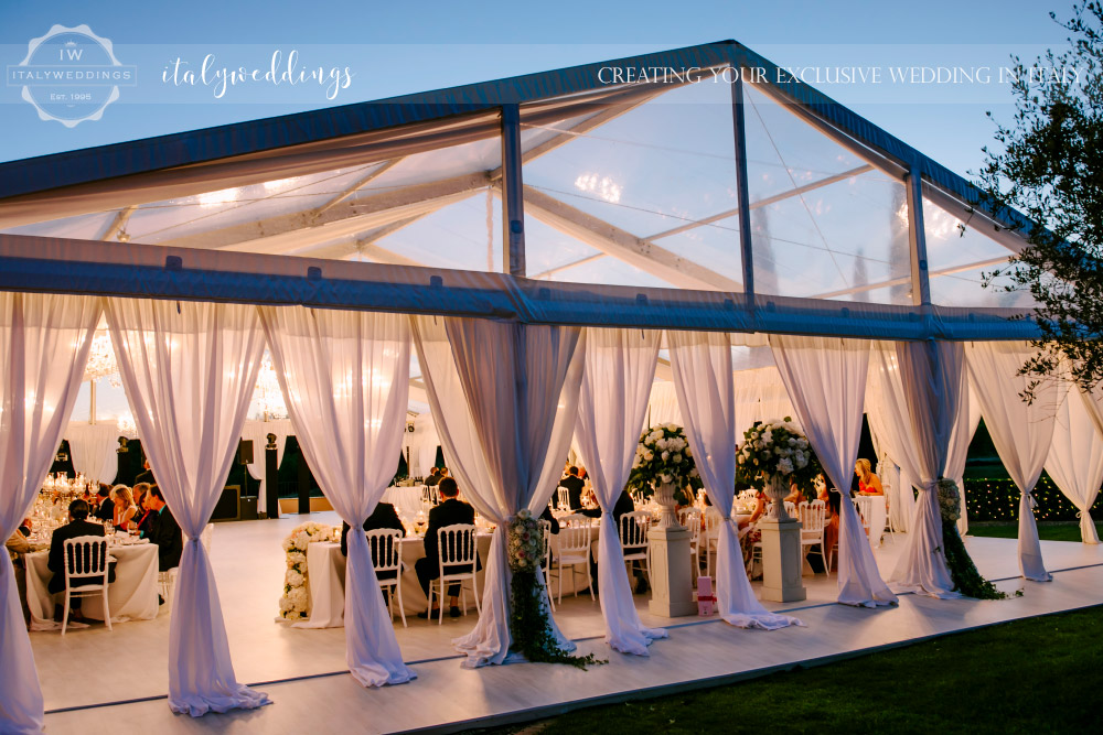 Italy wedding crystal marquee