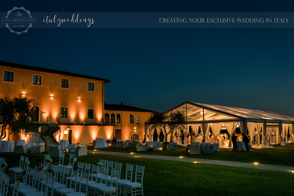 Italy wedding crystal marquee