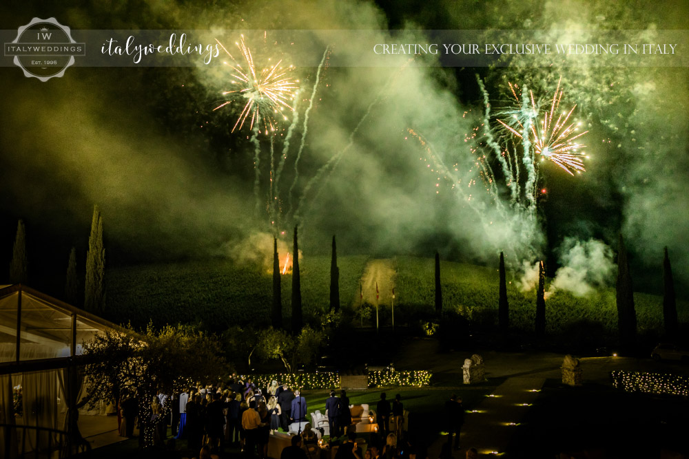 Italy wedding fireworks