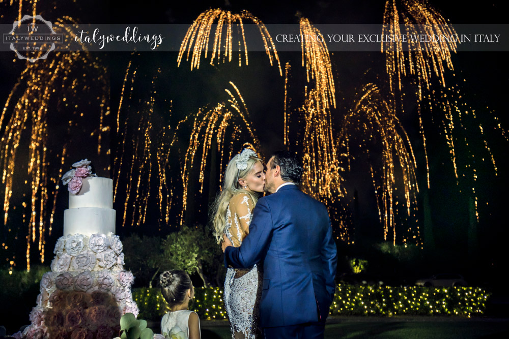 Italy wedding fireworks