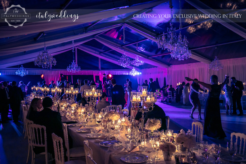 Italy wedding crystal marquee