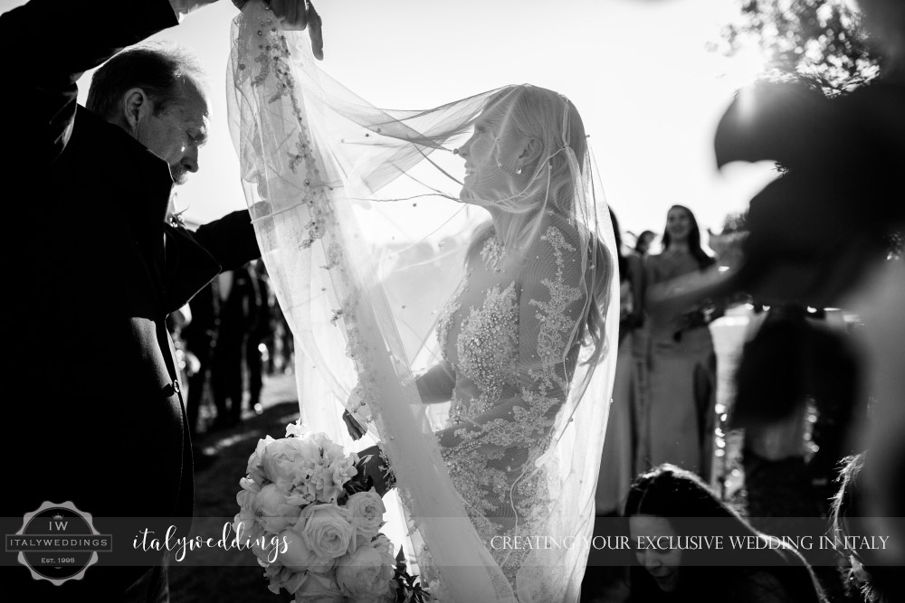 Italy wedding bridal veil