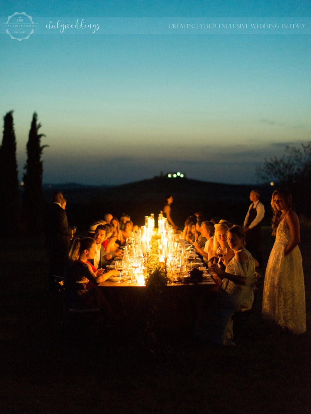 Stylish wedding Pienza Val D'Orcia dinner table