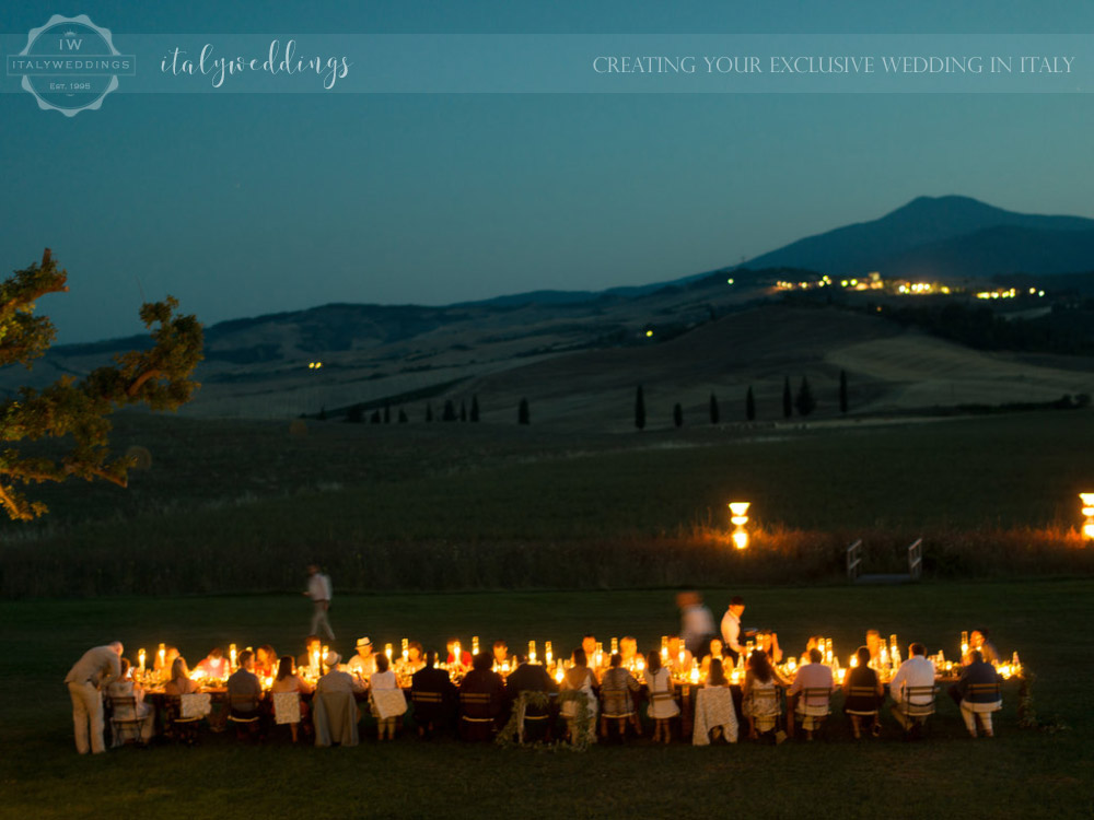 Stylish wedding Pienza Val D'Orcia dinner table