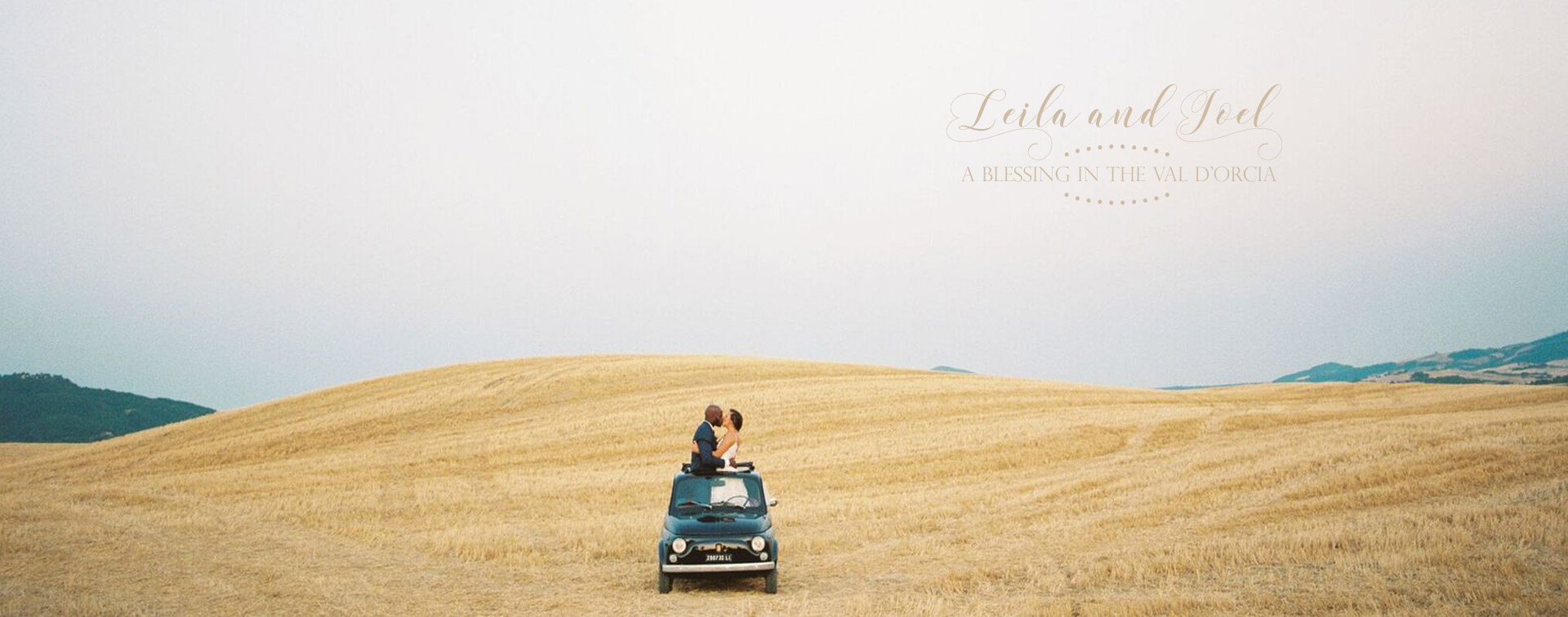 Stylish wedding Pienza Val D'Orcia fiat 500