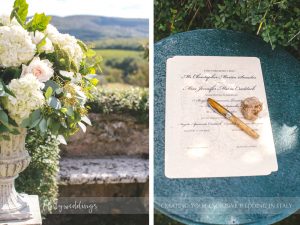 Symbolic blessing at Borgo Stomennano Tuscany ceremony