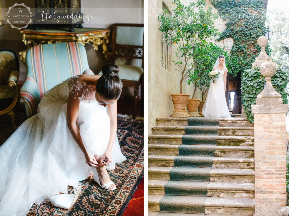 Symbolic blessing at Borgo Stomennano Tuscany the bride