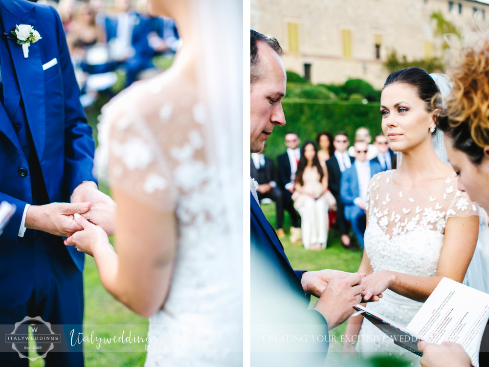 Symbolic blessing at Borgo Stomennano Tuscany ceremony