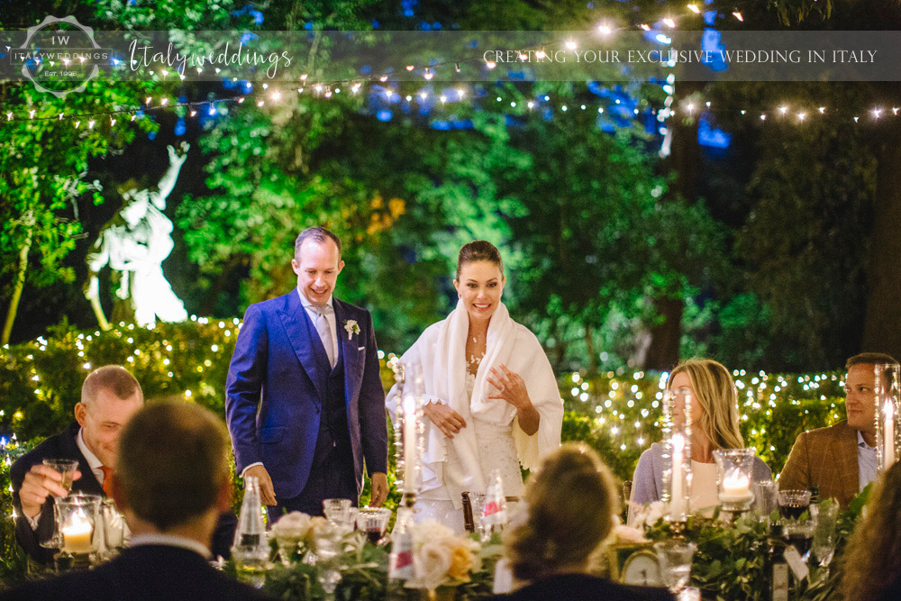 Symbolic blessing at Borgo Stomennano meal fairy lights