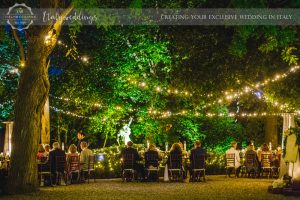 Symbolic blessing at Borgo Stomennano meal fairy lights