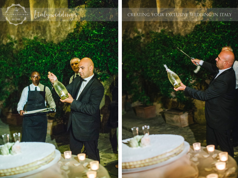 Symbolic blessing at Borgo Stomennano cake