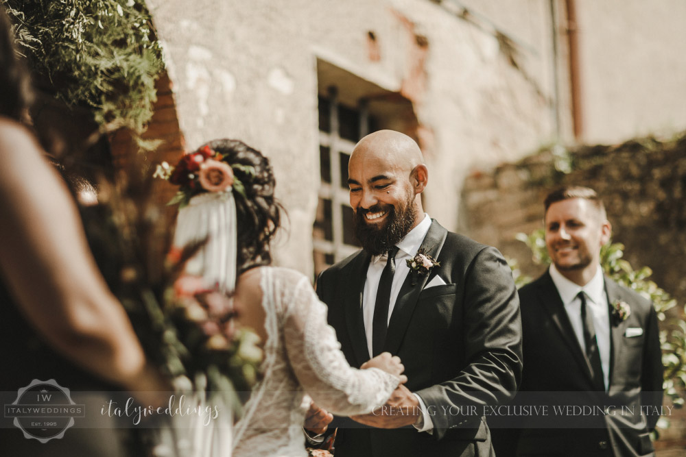 intimate wedding blessing in the Maremma Tuscany