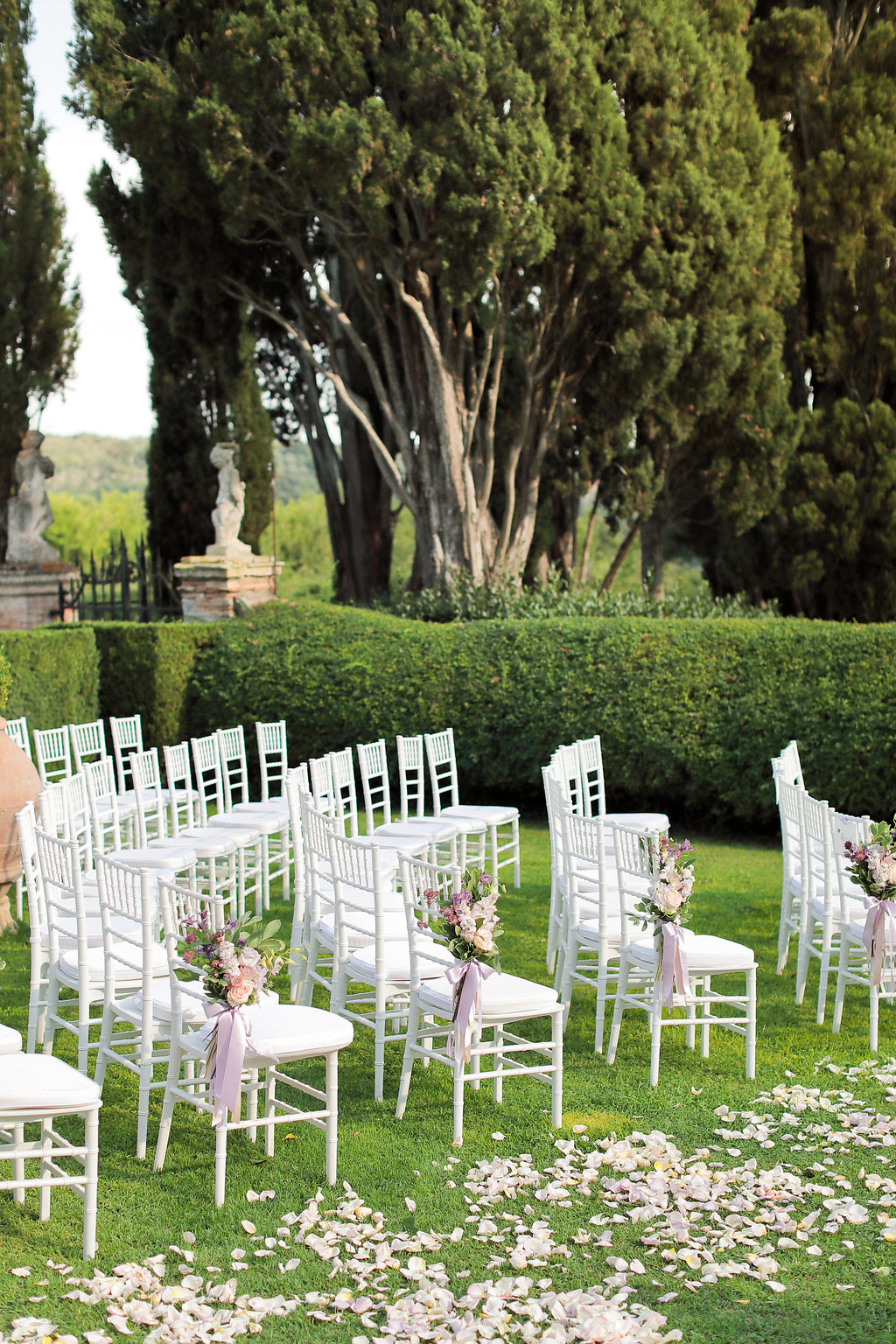 Luxury wedding blessing with secret garden lighting Tuscany