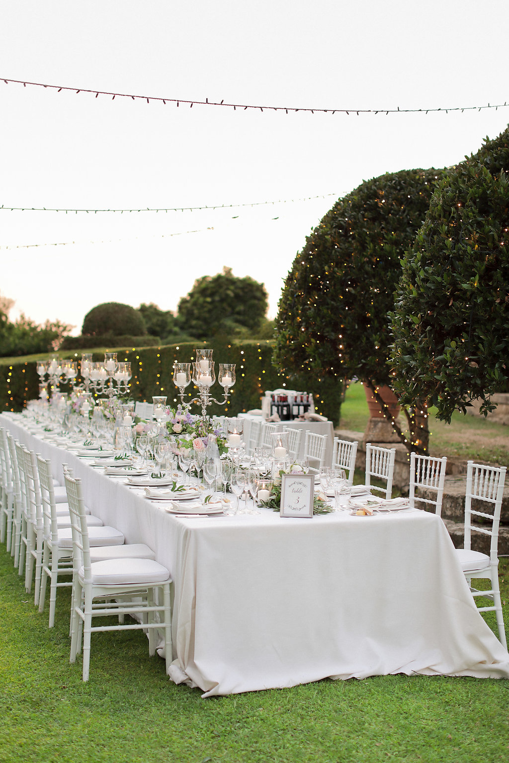 Luxury wedding blessing with secret garden lighting Tuscany