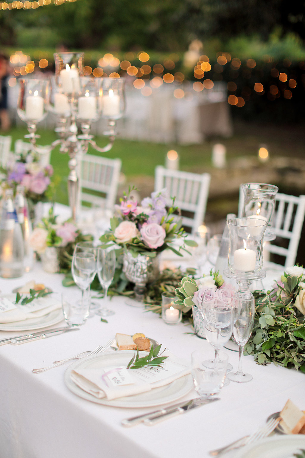 Luxury wedding blessing with secret garden lighting Tuscany