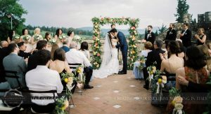 gold and green details for wedding at Castello di Vincigliata