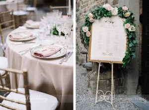 gold and green details for wedding at Castello di Vincigliata