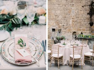gold and green details for wedding at Castello di Vincigliata