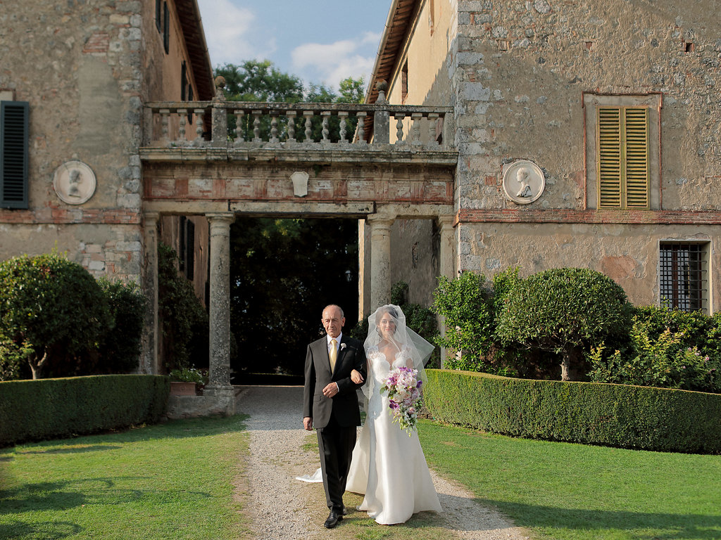 Luxury wedding blessing with secret garden lighting Tuscany