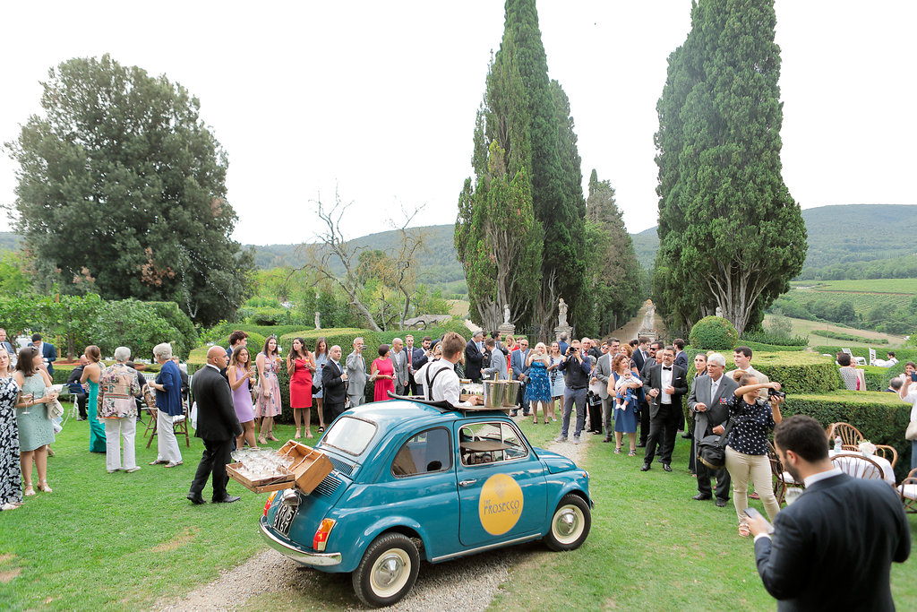 Luxury wedding blessing with secret garden lighting Tuscany