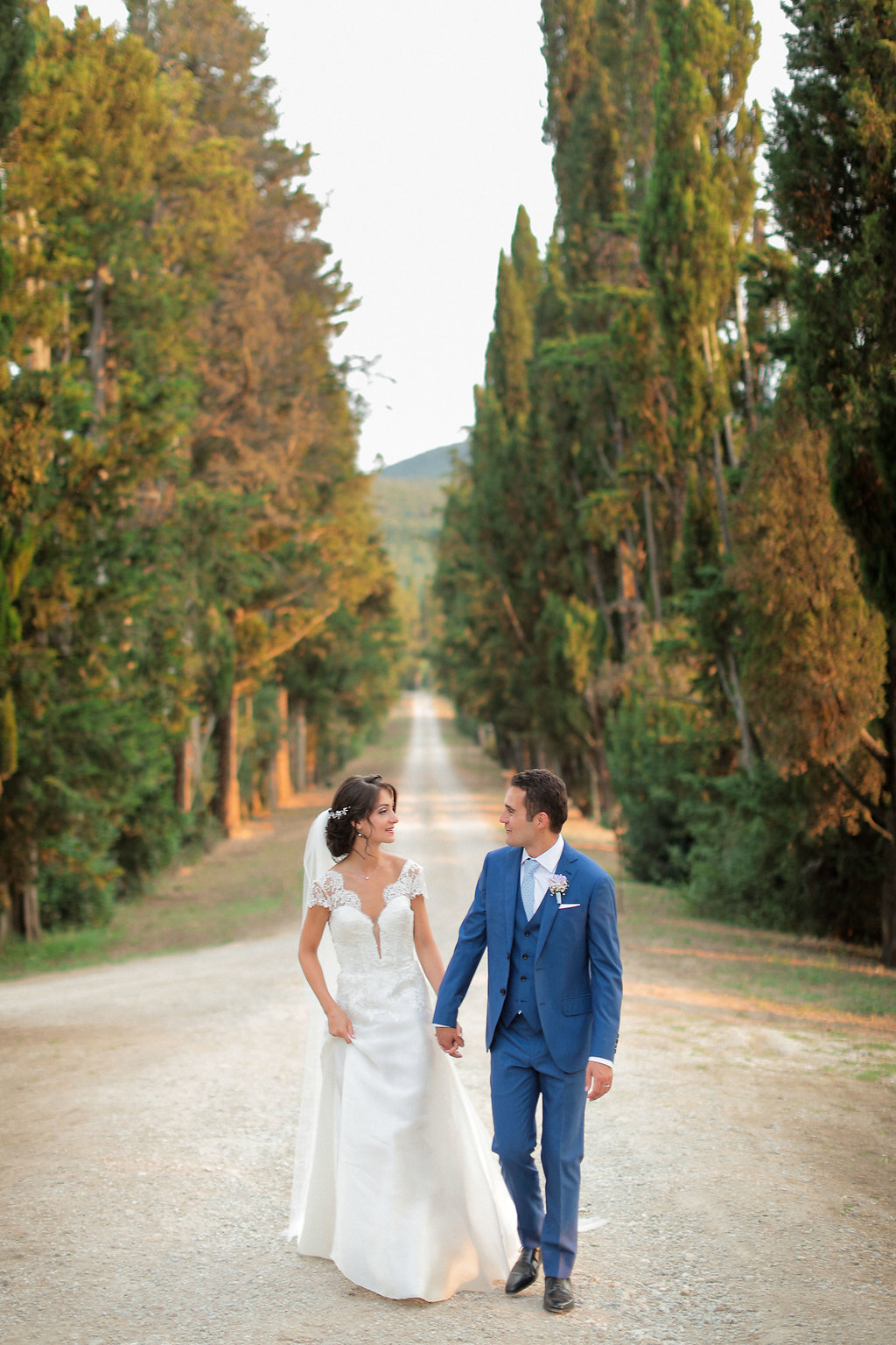 Luxury wedding blessing with secret garden lighting Tuscany