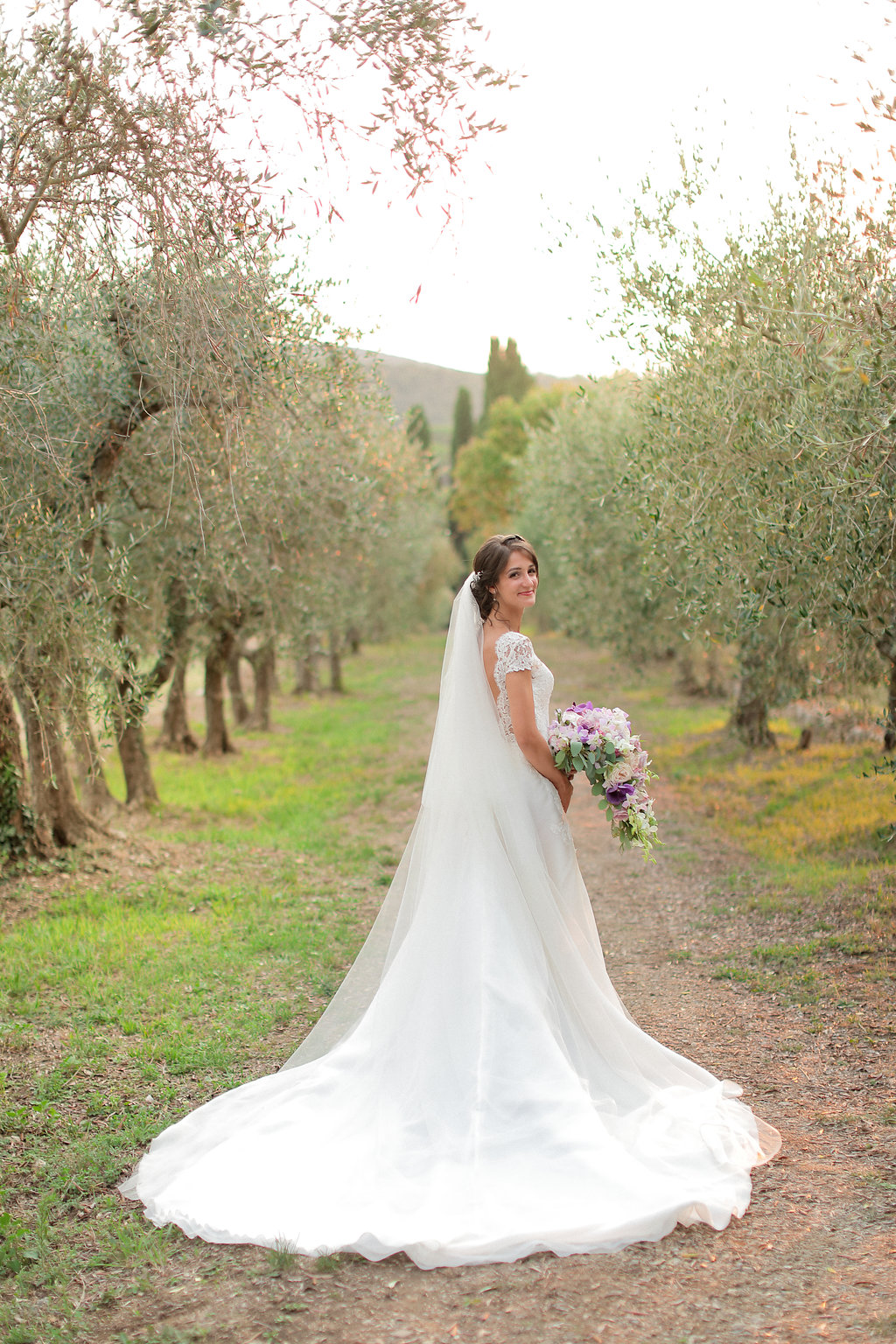 Luxury wedding blessing with secret garden lighting Tuscany