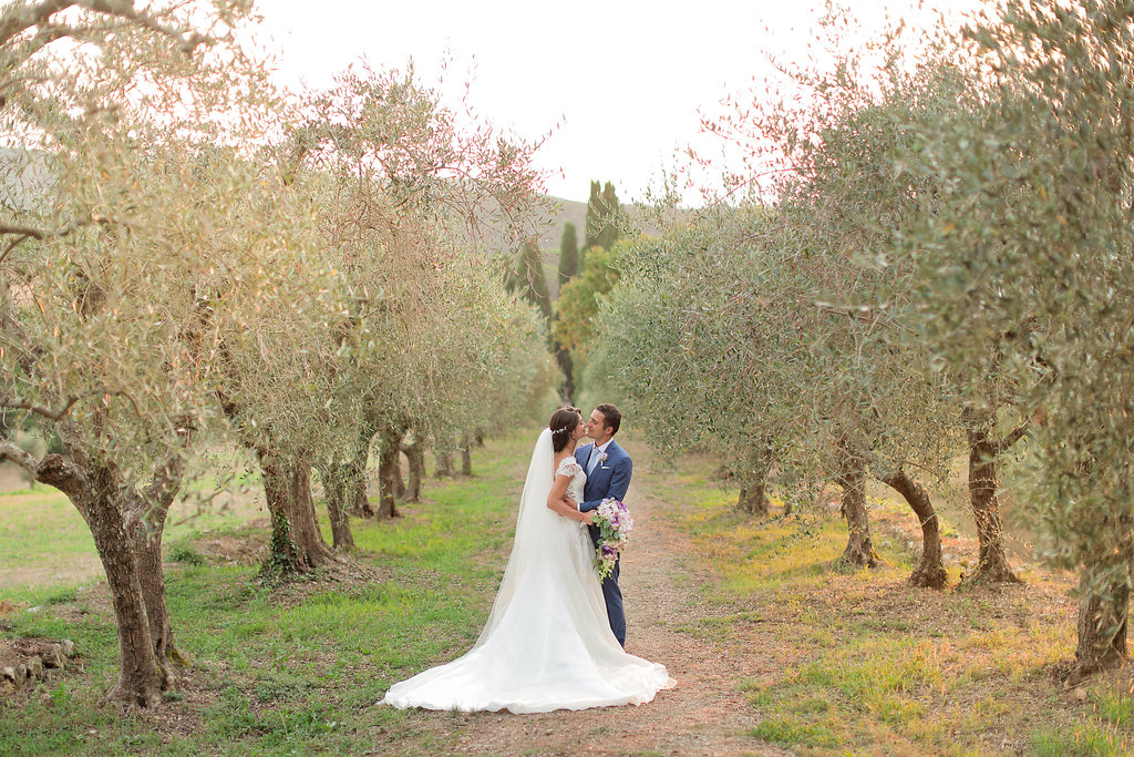 Luxury wedding blessing with secret garden lighting Tuscany