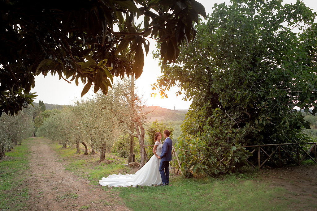 Luxury wedding blessing with secret garden lighting Tuscany