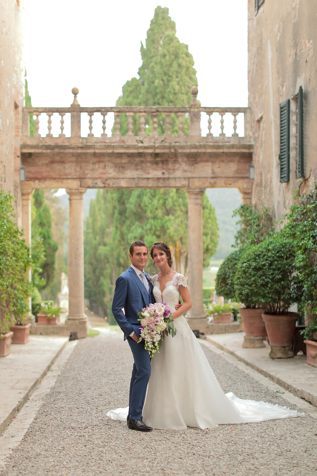 Luxury wedding blessing with secret garden lighting Tuscany