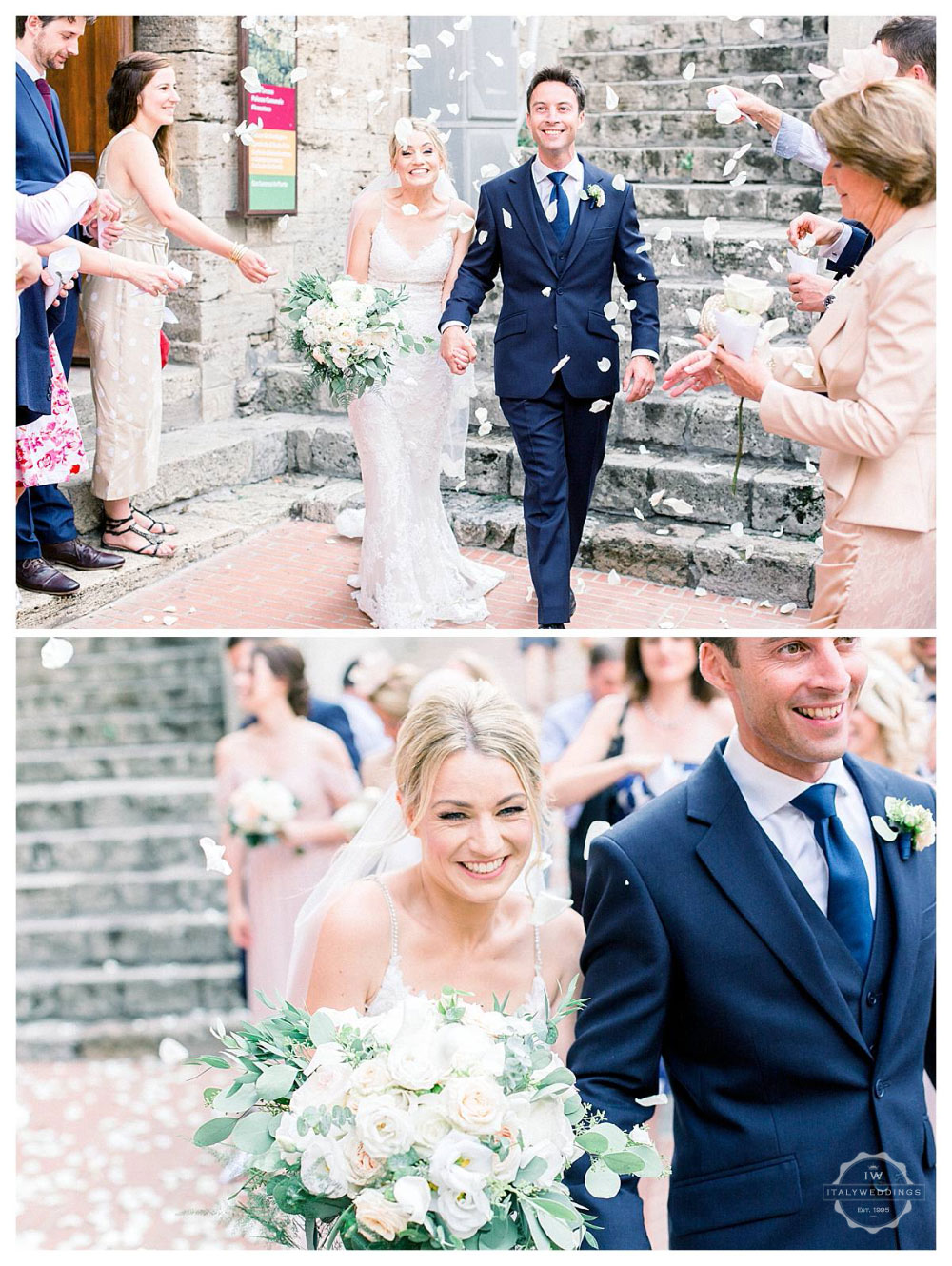 A stunning San Gimignano wedding and Italian wedding party at Stomennano Tuscany