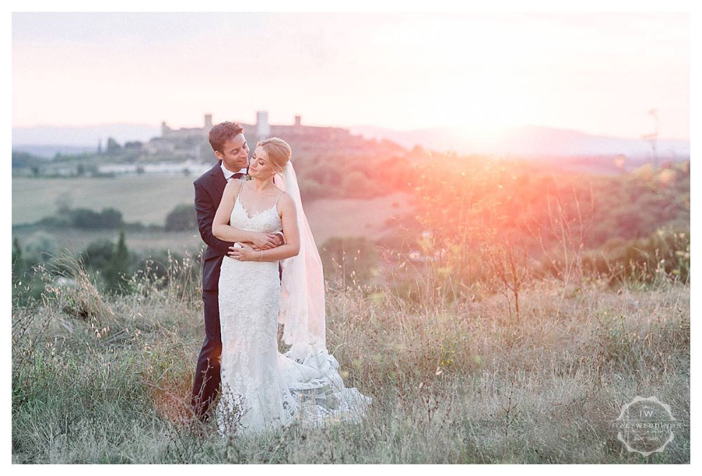 A stunning San Gimignano wedding and Italian wedding party at Stomennano Tuscany