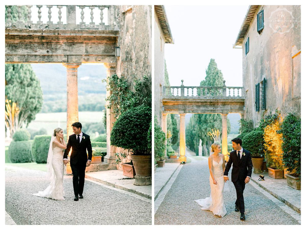 A stunning San Gimignano wedding and Italian wedding party at Stomennano Tuscany