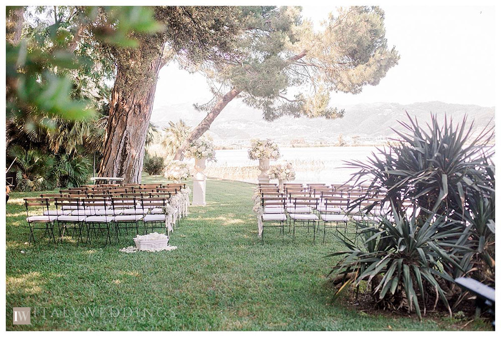 Formal elegant villa lakeside Tuscan civil wedding