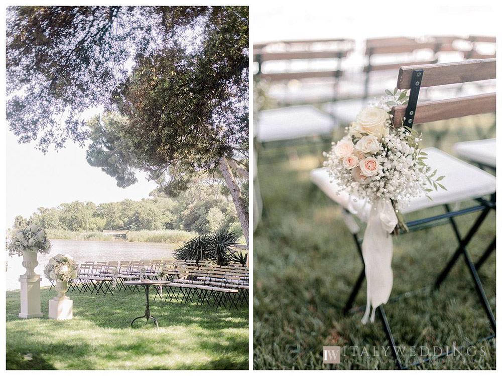 Formal elegant villa lakeside Tuscan civil wedding