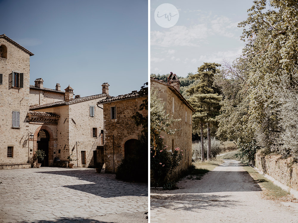 Boho blessing in Umbria Italy white and green details