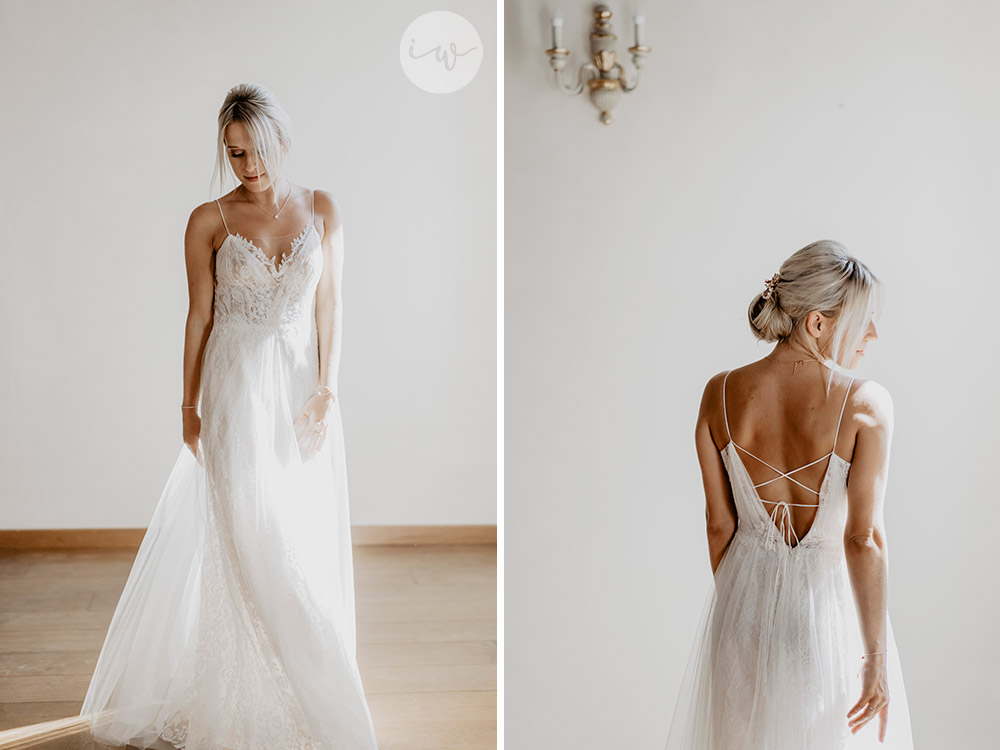 Boho blessing in Umbria Italy white and green details