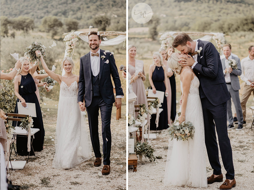 Boho blessing in Umbria Italy white and green details