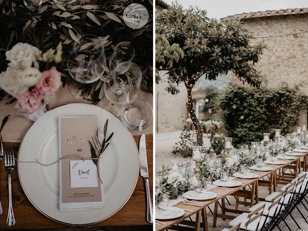 Boho blessing in Umbria Italy white and green details