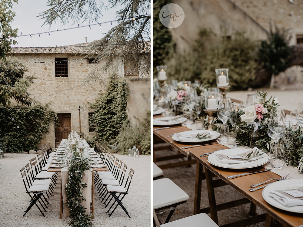 Boho blessing in Umbria Italy white and green details