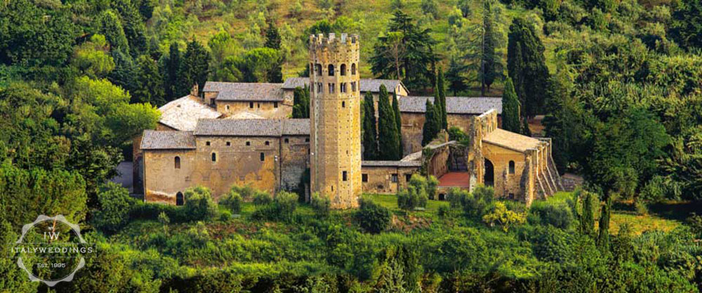 Medieval abbey wedding location Umbria