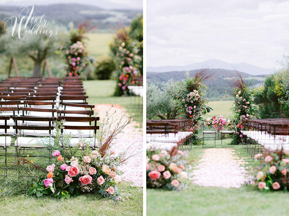 Dreamy vllla blessing in Tuscany floral details